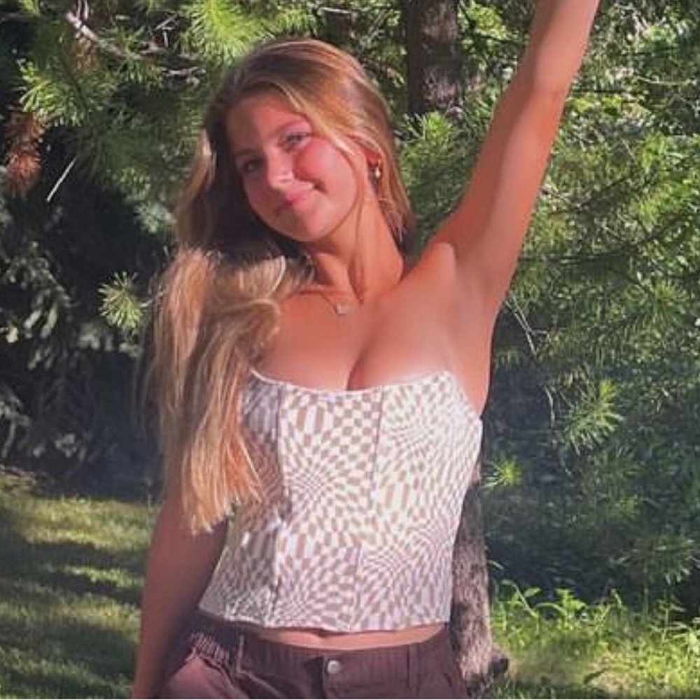 checkered corset top